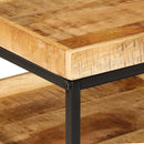 vidaXL Oldal asztal polcokkal Barna 55 x 55 x 45 cm tömör mangófa