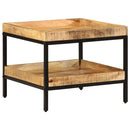 vidaXL Oldal asztal polcokkal Barna 55 x 55 x 45 cm tömör mangófa