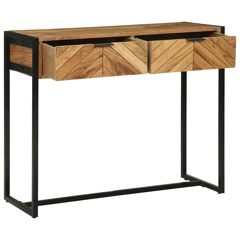 vidaXL Konzolasztal fiókkal Barna 90 x 35 x 75 cm tömör mangófa