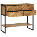 vidaXL Konzolasztal fiókkal Barna 90 x 35 x 80 cm Tömör Akácfa