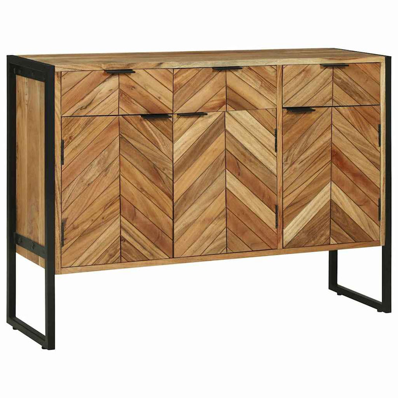 vidaXL Oldalszekrény Barna 100 x 30 x 75 cm Tömör akácfa