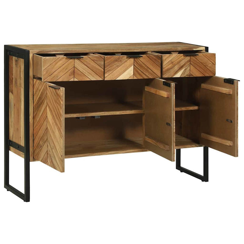 vidaXL Oldalszekrény Barna 100 x 30 x 75 cm Tömör akácfa