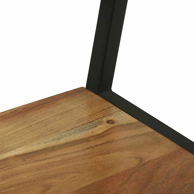 vidaXL Ruhafogó polcokkal Fekete 60 x 45 x 180 cm Tömör akácfa