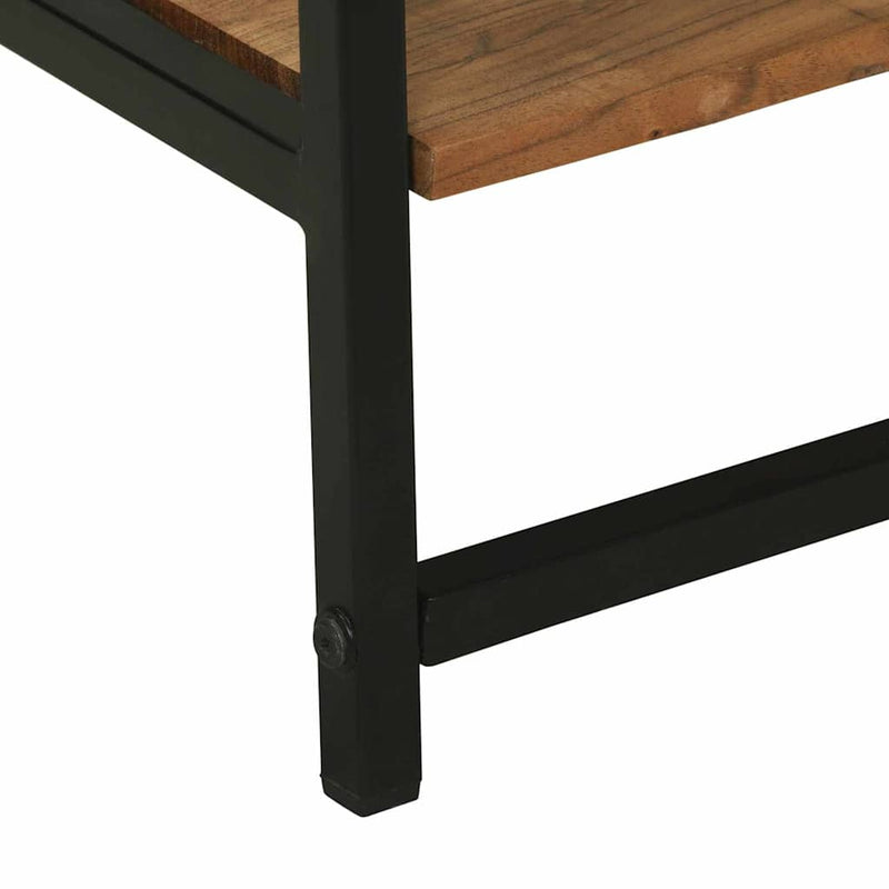 vidaXL Ruhafogó polcokkal Fekete 60 x 45 x 180 cm Tömör akácfa