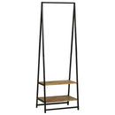 vidaXL Ruhafogó polcokkal Fekete 60 x 45 x 180 cm Tömör akácfa