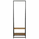 vidaXL Ruhafogó polcokkal Fekete 60 x 45 x 180 cm Tömör akácfa