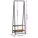 vidaXL Ruhafogó polcokkal Fekete 60 x 45 x 180 cm Tömör akácfa