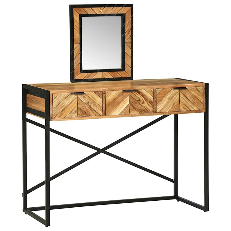 vidaXL Öltözködőasztal fiókkal Barna 100 x 40 x 120 cm Tömör akácfa