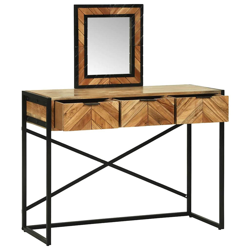 vidaXL Öltözködőasztal fiókkal Barna 100 x 40 x 120 cm Tömör akácfa