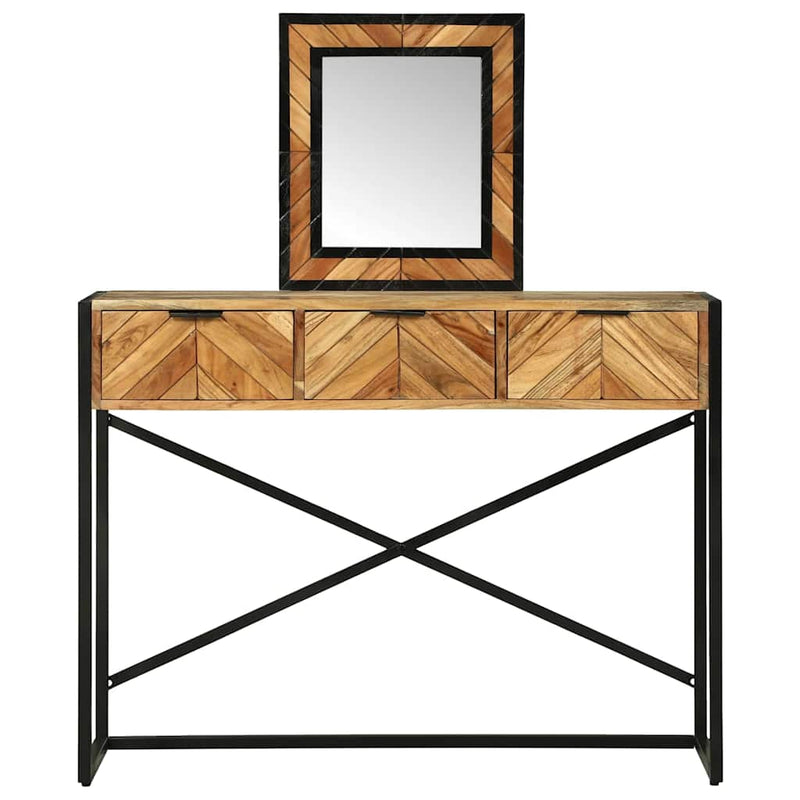 vidaXL Öltözködőasztal fiókkal Barna 100 x 40 x 120 cm Tömör akácfa