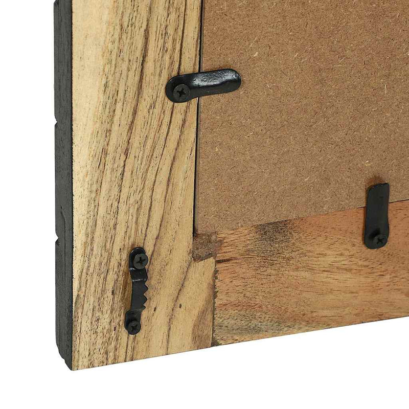 vidaXL Tükör tükörrel Fekete és Barna 50 x 2 x 50 cm Tömör Fa Akácia