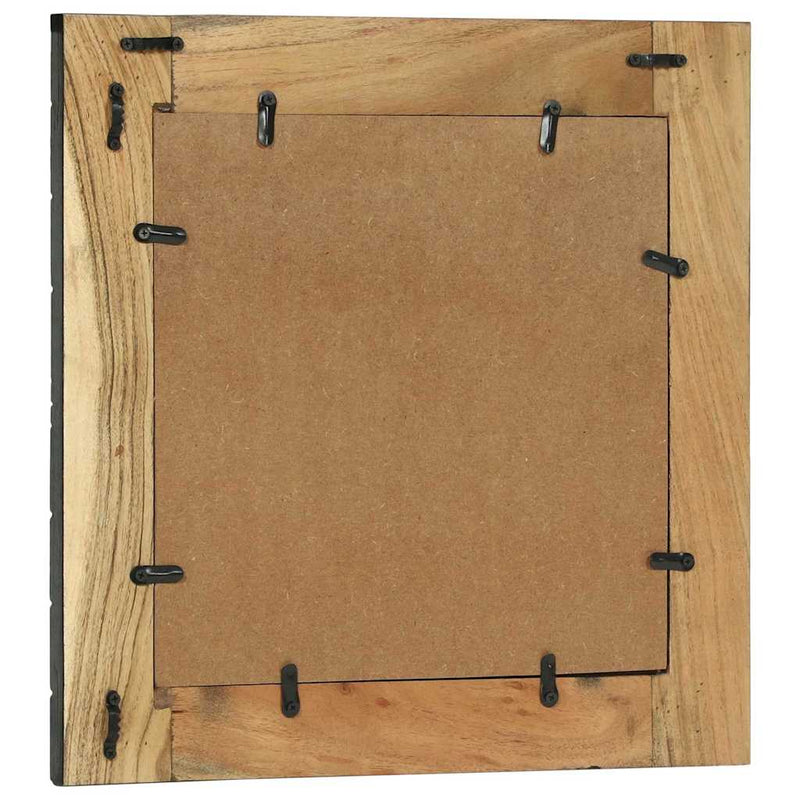 vidaXL Tükör tükörrel Fekete és Barna 50 x 2 x 50 cm Tömör Fa Akácia