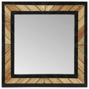 vidaXL Tükör tükörrel Fekete és Barna 50 x 2 x 50 cm Tömör Fa Akácia