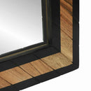 vidaXL Fali tükör tükörrel Fekete és Barna 70 x 2 x 70 cm Tömör Akácfa