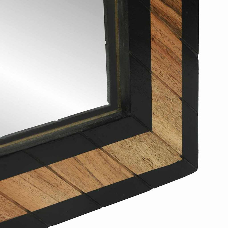 vidaXL Tükör tükörrel Fekete és Barna 70 x 2 x 70 cm Tömör Fa Akácia
