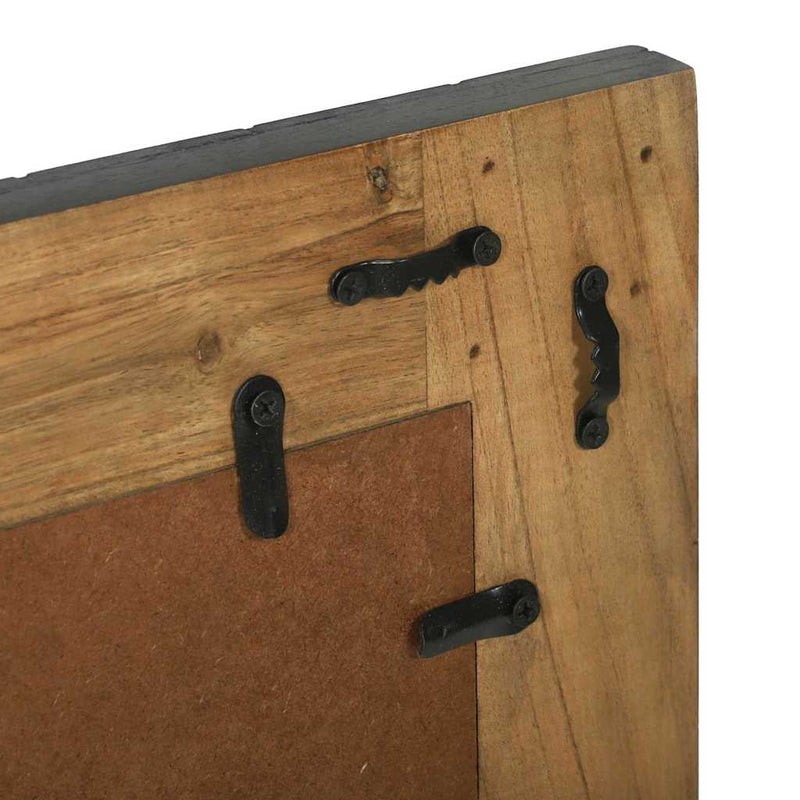 vidaXL Tükör tükörrel Fekete és Barna 70 x 2 x 70 cm Tömör Fa Akácia