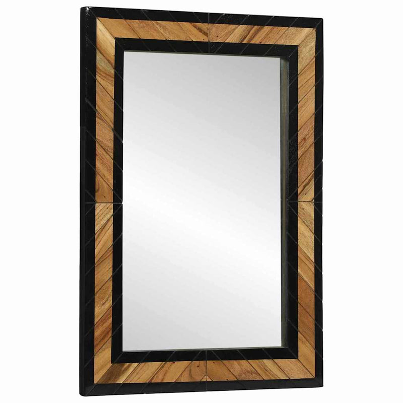 vidaXL Tükör tükörrel Fekete és Barna 70 x 2 x 70 cm Tömör Fa Akácia