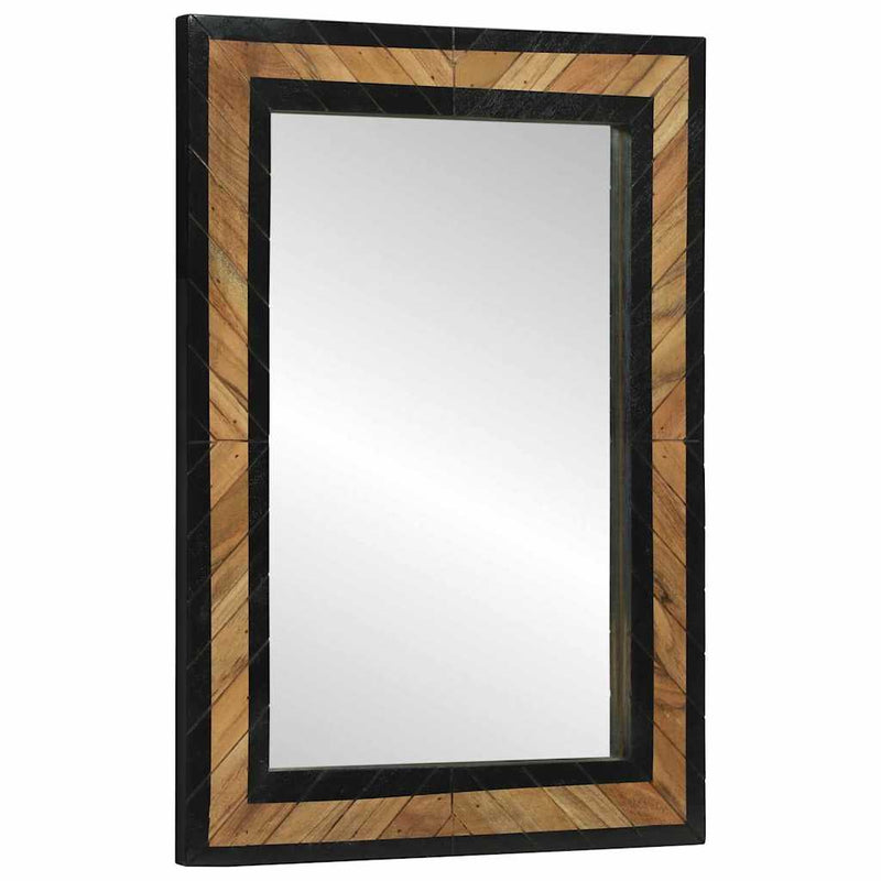 vidaXL Tükör tükörrel Fekete és Barna 70 x 2 x 70 cm Tömör Fa Akácia