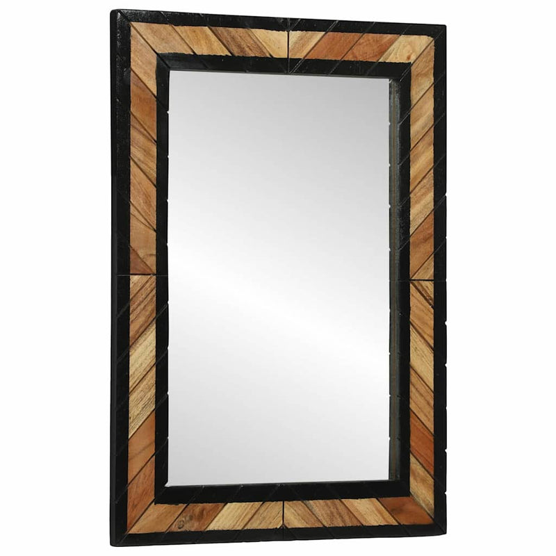 vidaXL Tükör tükörrel Fekete és Barna 70 x 2 x 70 cm Tömör Fa Akácia