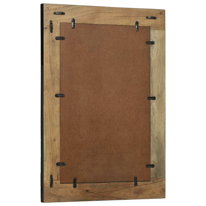 vidaXL Tükör tükörrel Fekete és Barna 70 x 2 x 70 cm Tömör Fa Akácia