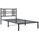vidaXL fekete fém ágykeret fejtámlával 90 x 190 cm