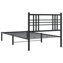 vidaXL fekete fém ágykeret fejtámlával 90 x 190 cm