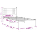 vidaXL fekete fém ágykeret fejtámlával 90 x 190 cm