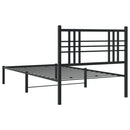 vidaXL fekete fém ágykeret fejtámlával 90 x 200 cm