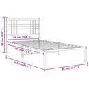 vidaXL fekete fém ágykeret fejtámlával 90 x 200 cm