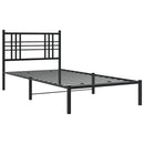 vidaXL fekete fém ágykeret fejtámlával 100 x 190 cm