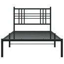 vidaXL fekete fém ágykeret fejtámlával 100 x 190 cm