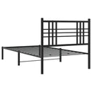 vidaXL fekete fém ágykeret fejtámlával 100 x 190 cm