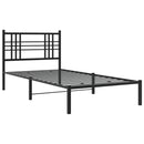 vidaXL fekete fém ágykeret fejtámlával 100 x 200 cm