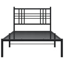 vidaXL fekete fém ágykeret fejtámlával 100 x 200 cm