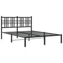 vidaXL fekete fém ágykeret fejtámlával 120 x 190 cm