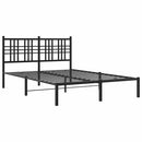 vidaXL fekete fém ágykeret fejtámlával 120 x 200 cm