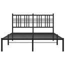 vidaXL fekete fém ágykeret fejtámlával 120 x 200 cm