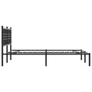 vidaXL fekete fém ágykeret fejtámlával 120 x 200 cm