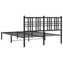vidaXL fekete fém ágykeret fejtámlával 135 x 190 cm