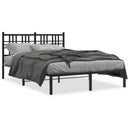 vidaXL fekete fém ágykeret fejtámlával 140 x 190 cm