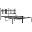vidaXL fekete fém ágykeret fejtámlával 140 x 190 cm
