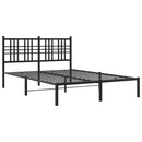 vidaXL fekete fém ágykeret fejtámlával 140 x 190 cm