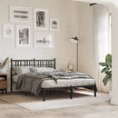 vidaXL fekete fém ágykeret fejtámlával 140 x 190 cm