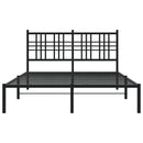 vidaXL fekete fém ágykeret fejtámlával 140 x 190 cm