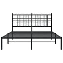 vidaXL fekete fém ágykeret fejtámlával 140 x 190 cm