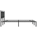 vidaXL fekete fém ágykeret fejtámlával 140 x 190 cm