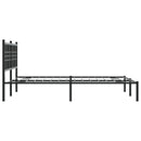 vidaXL fekete fém ágykeret fejtámlával 140 x 190 cm