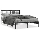 vidaXL fekete fém ágykeret fejtámlával 140 x 190 cm