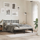 vidaXL fekete fém ágykeret fejtámlával 140 x 190 cm