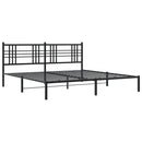 vidaXL fekete fém ágykeret fejtámlával 193 x 203 cm